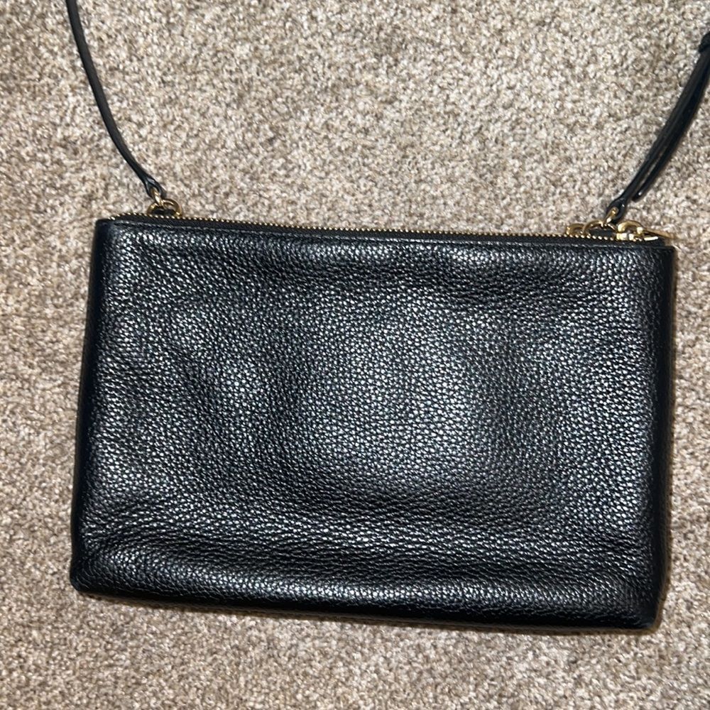 Michael Kors Double Pouch Crossbody Med/Large Black Pebbled Leather Excellent! - Picture 10 of 14
